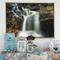 Designart - Slow Motion Waterfall on Rocks - Landscape Framed Canvas Art Print